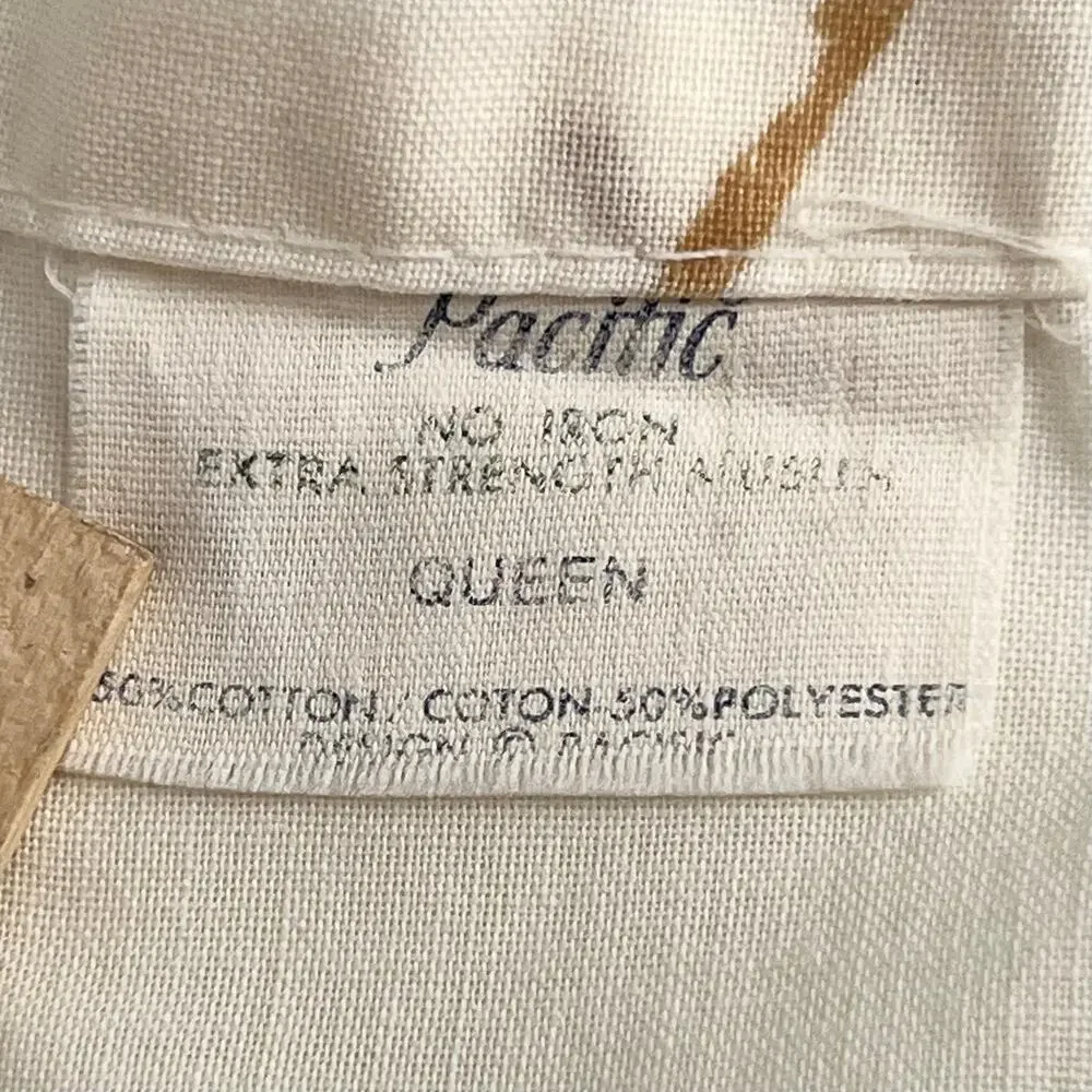 70s Cherry Blossom Branch Sheet Set 1970s Vintage Queen Flat and Fitted Sheets